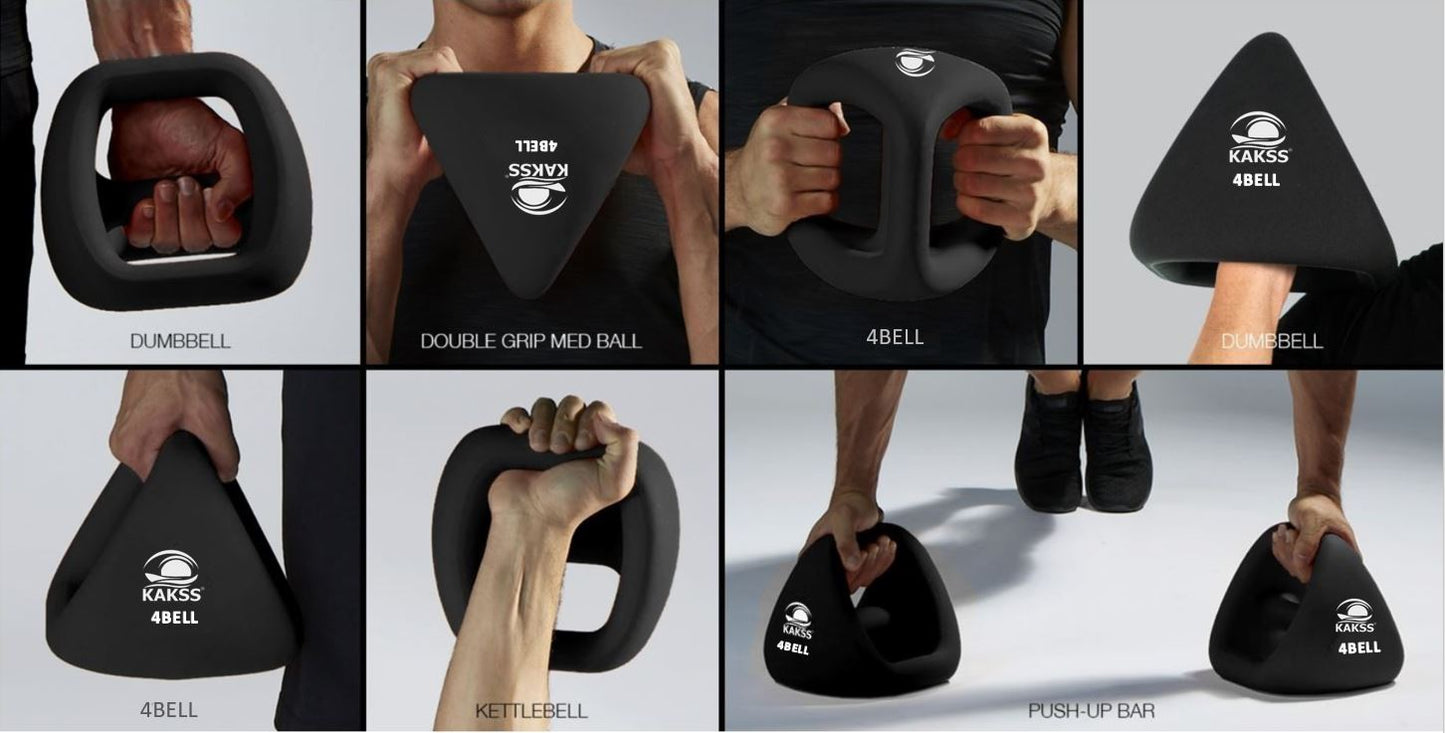 KAKSS 4BELL Multipurpose Gym Equipment 4-in-1 Dumbbell, Kettlebell, Push-Up Bar & Med Ball, Compact Home Workout Tool for Men & Women