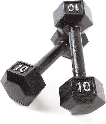 KAKSS Black Cast Iron Hex Dumbbell | 2.5kg-20kg | Sold In Pair