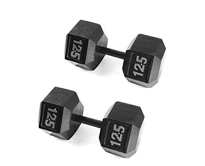 KAKSS Black Cast Iron Hex Dumbbell | 2.5kg-20kg | Sold In Pair