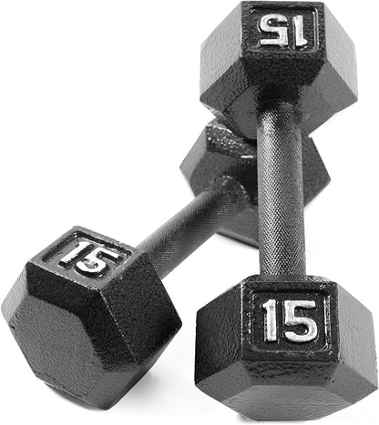 KAKSS Black Cast Iron Hex Dumbbell | 2.5kg-20kg | Sold In Pair