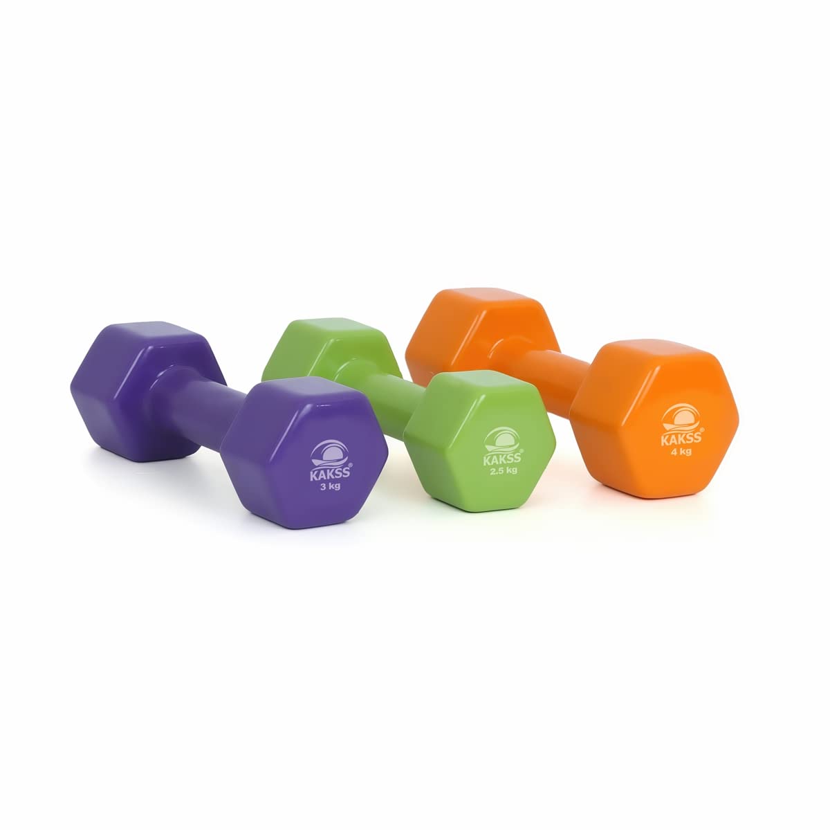 KAKSS Cast Iron Vinyl Coated Dumbbell With Stand (Proudly Made In India)