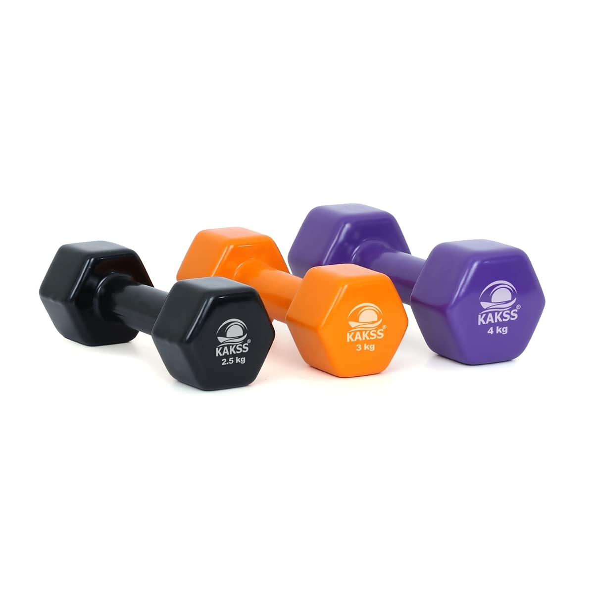 KAKSS Cast Iron Vinyl Coated Dumbbell With Stand (Proudly Made In India)