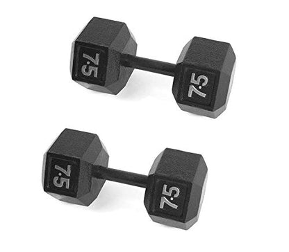 KAKSS Black Cast Iron Hex Dumbbell | 2.5kg-20kg | Sold In Pair