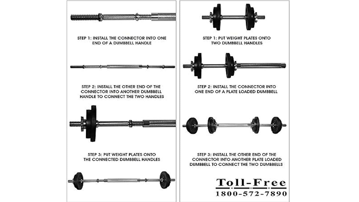 KAKSS Cast Iron Adjustable Dumbbells with 2 in 1 Connector