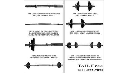 KAKSS Cast Iron Adjustable Dumbbells with 2 in 1 Connector