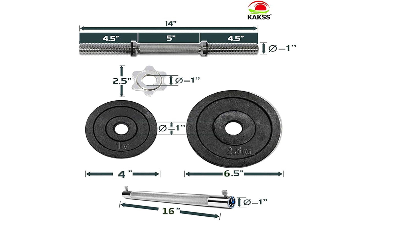 KAKSS Cast Iron Adjustable Dumbbells with 2 in 1 Connector