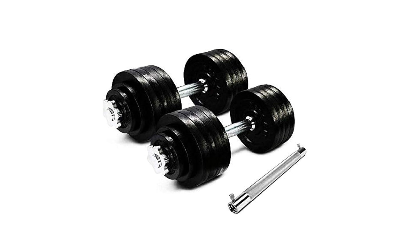 KAKSS Cast Iron Adjustable Dumbbells with 2 in 1 Connector