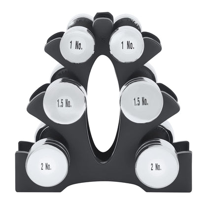 KAKSS Steel Dumbbell With Stand (Proudly Made In India)