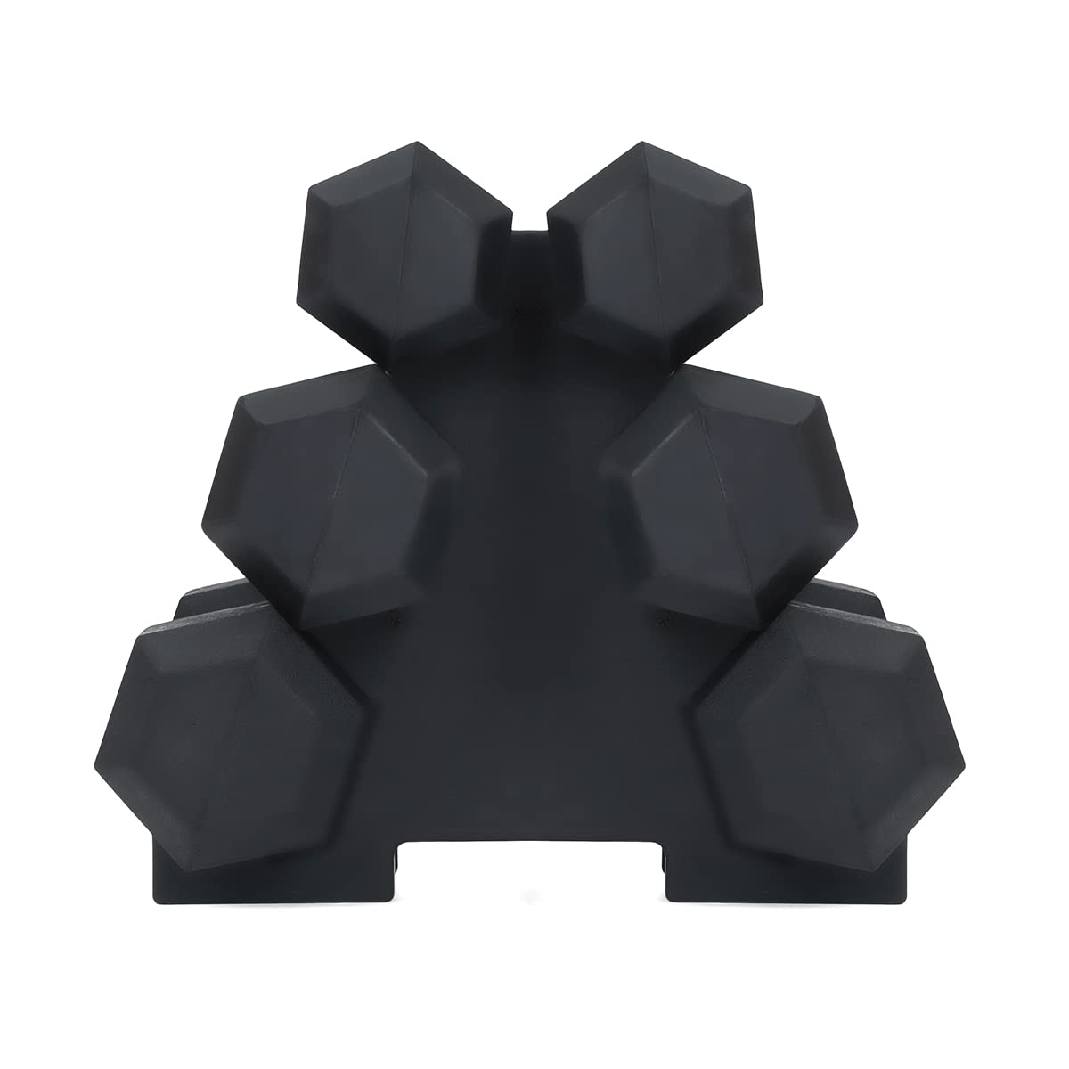 KAKSS Rubber Encased Hex Fixed Dumbbell Weight With Stand(Proudly Made In India) in Black