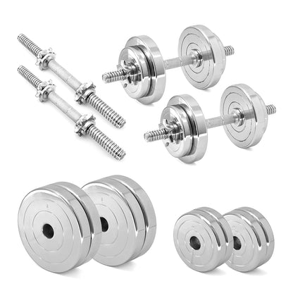 KAKSS Steel Adjustable Dumbbell Set 10kg-50kg(Weight Plate + Dumbbell Rod)